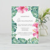 Verjaardagsfeest Tropisch thema Quinceanera Kaart (Staand voorkant)