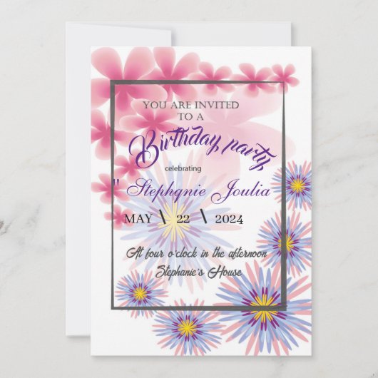 verjaardagsfeest uitnodiging (Voorkant)