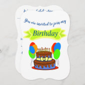 Verjaardagsfeest uitnodiging (Voorkant / Achterkant)