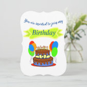 Verjaardagsfeest uitnodiging (Staand voorkant)