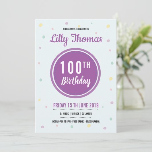 Verjaardagsfeest Uitnodiging (Staand voorkant)