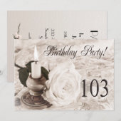 Verjaardagsfeest uitnodiging 103 jaar oud (Voorkant / Achterkant)