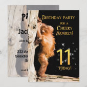 Verjaardagsfeest uitnodiging 11, met orang-oetan (Voorkant / Achterkant)