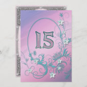 Verjaardagsfeest uitnodiging 15 jaar oud (Voorkant / Achterkant)