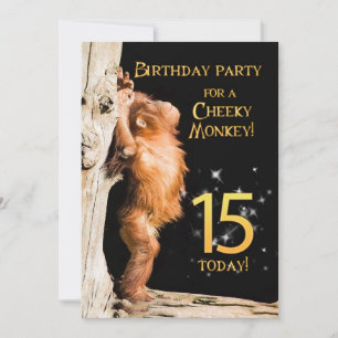 Verjaardagsfeest uitnodiging 15, met orang-oetan