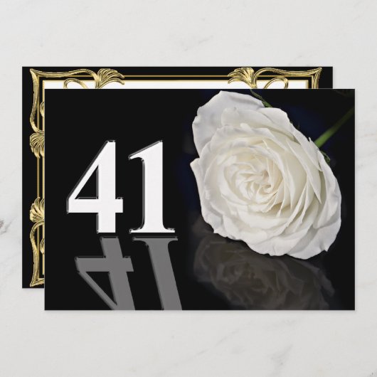 Verjaardagsfeest uitnodiging 41 jaar oud (Voorkant / Achterkant)