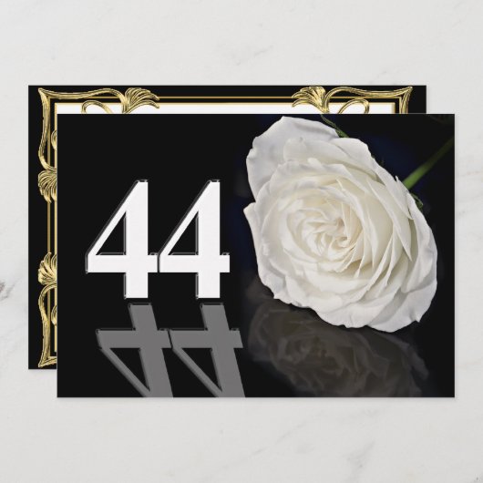 Verjaardagsfeest uitnodiging 44 jaar oud (Voorkant / Achterkant)