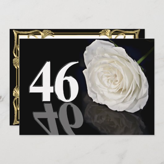 Verjaardagsfeest uitnodiging 46 jaar oud (Voorkant / Achterkant)
