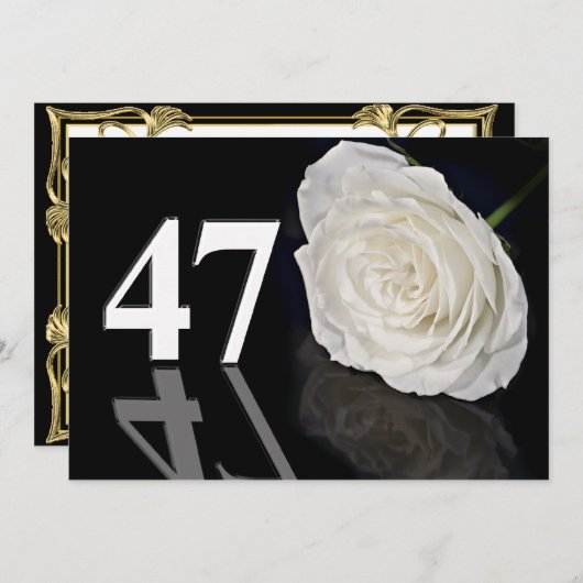 Verjaardagsfeest uitnodiging 47 jaar oud (Voorkant / Achterkant)