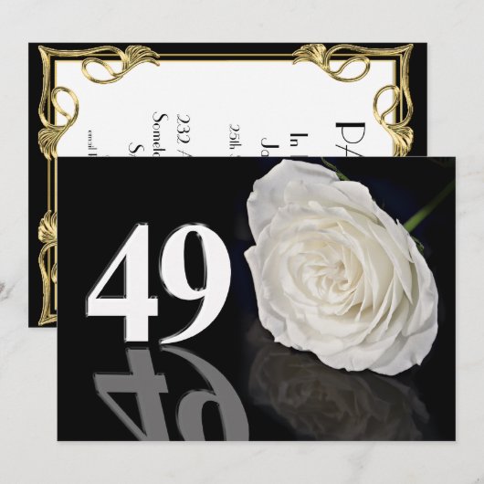 Verjaardagsfeest uitnodiging 49 jaar oud (Voorkant / Achterkant)