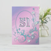 Verjaardagsfeest uitnodiging 51 jaar oud (Staand voorkant)