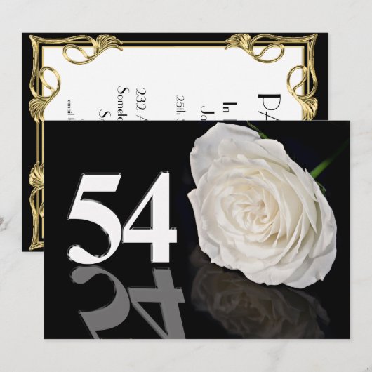 Verjaardagsfeest uitnodiging 54 jaar oud (Voorkant / Achterkant)