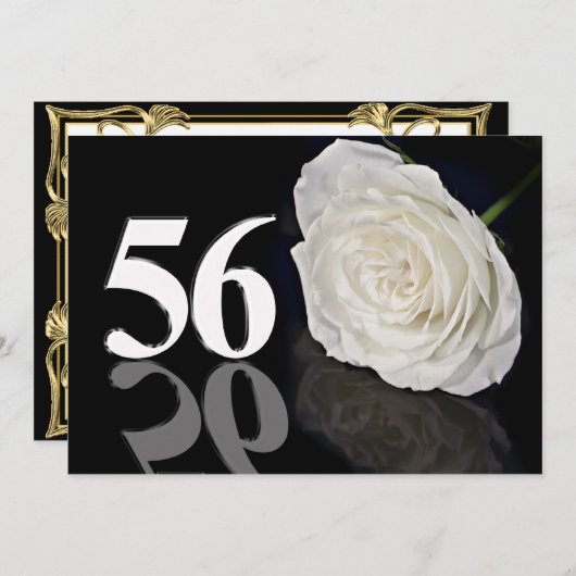 Verjaardagsfeest uitnodiging 56 jaar oud (Voorkant / Achterkant)