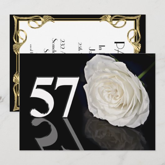 Verjaardagsfeest uitnodiging 57 jaar oud (Voorkant / Achterkant)