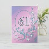 Verjaardagsfeest uitnodiging 61 jaar oud (Staand voorkant)