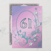 Verjaardagsfeest uitnodiging 61 jaar oud (Voorkant / Achterkant)