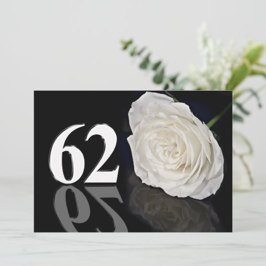 Verjaardagsfeest uitnodiging 62 jaar oud (Staand voorkant)