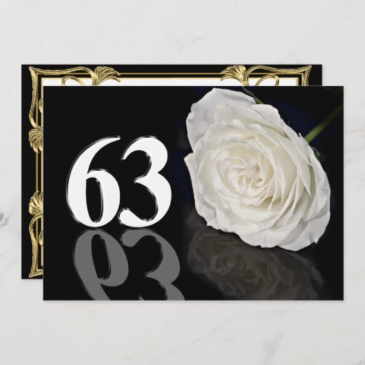 Verjaardagsfeest uitnodiging 63 jaar oud (Voorkant / Achterkant)