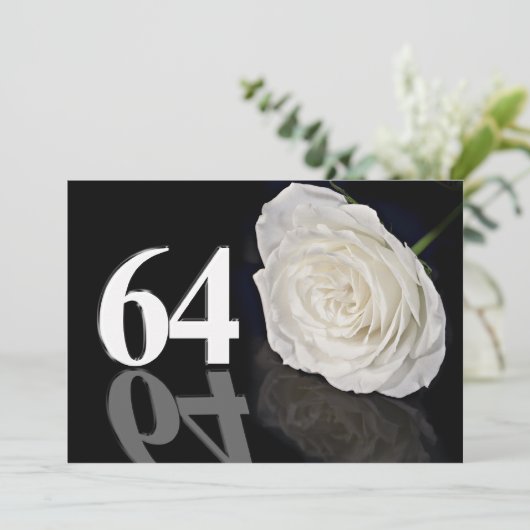 Verjaardagsfeest uitnodiging 64 jaar oud (Staand voorkant)