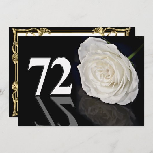 Verjaardagsfeest uitnodiging 72 jaar oud (Voorkant / Achterkant)