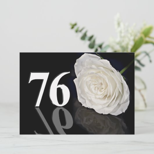Verjaardagsfeest uitnodiging 76 jaar oud (Staand voorkant)