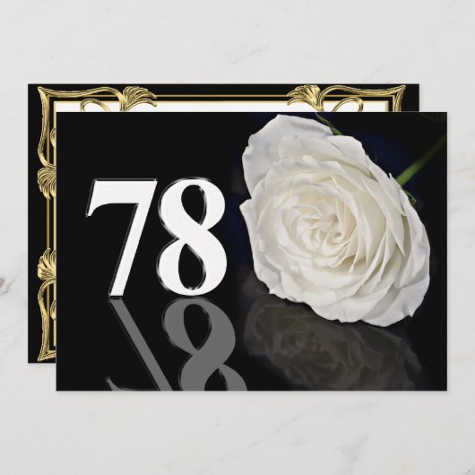 Verjaardagsfeest uitnodiging 78 jaar oud (Voorkant / Achterkant)