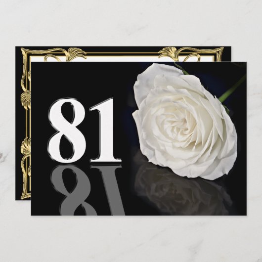 Verjaardagsfeest uitnodiging 81 jaar oud (Voorkant / Achterkant)