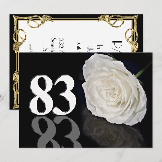 Verjaardagsfeest uitnodiging 83 jaar oud (Voorkant / Achterkant)