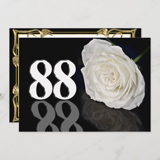 Verjaardagsfeest uitnodiging 88 jaar oud (Voorkant / Achterkant)