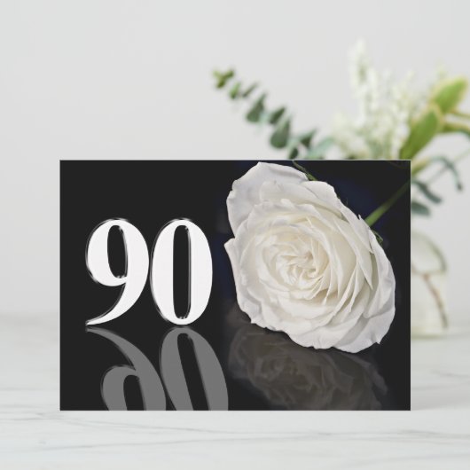 Verjaardagsfeest uitnodiging 90 jaar oud (Staand voorkant)