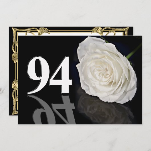 Verjaardagsfeest uitnodiging 94 jaar oud (Voorkant / Achterkant)