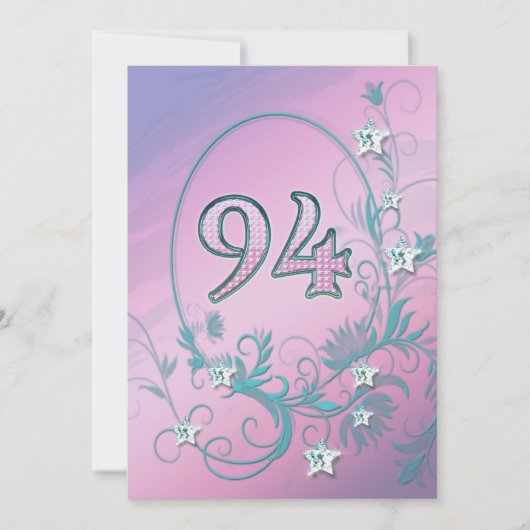 Verjaardagsfeest uitnodiging 94 jaar oud (Voorkant)