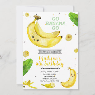 Verjaardagsfeest uitnodiging banaan