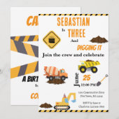 Verjaardagsfeest Uitnodiging Bouwtruck (Voorkant / Achterkant)