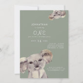 Verjaardagsfeest Uitnodiging Cute Sage Koala Beer (Voorkant)