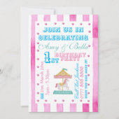 Verjaardagsfeest Uitnodiging - Draaimolen Thema (Voorkant)