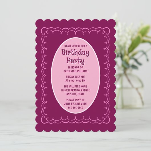 Verjaardagsfeest Uitnodiging Elke Leeftijd Handget (Staand voorkant)