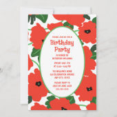 Verjaardagsfeest Uitnodiging Elke Leeftijd Rode Po (Voorkant)