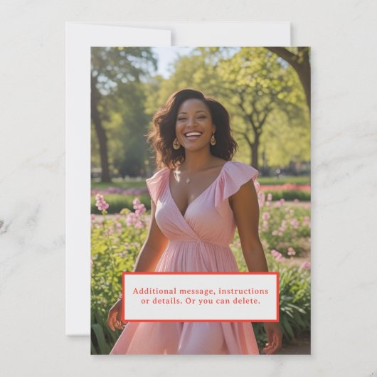 Verjaardagsfeest Uitnodiging Elke Leeftijd Rode Po (Achterkant)