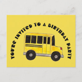Verjaardagsfeest Uitnodiging Gele Schoolbus Briefkaart