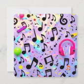 Verjaardagsfeest Uitnodiging (gr) - Muziek (Achterkant)