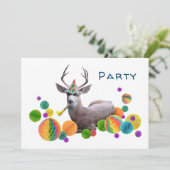Verjaardagsfeest Uitnodiging Hert (Staand voorkant)