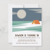 Verjaardagsfeest uitnodiging, jongen, camping kaart (Voorkant)