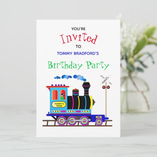 Verjaardagsfeest Uitnodiging Kinderen Chu Chu Trei (Staand voorkant)