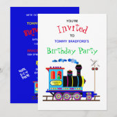 Verjaardagsfeest Uitnodiging Kinderen Chu Chu Trei (Voorkant / Achterkant)