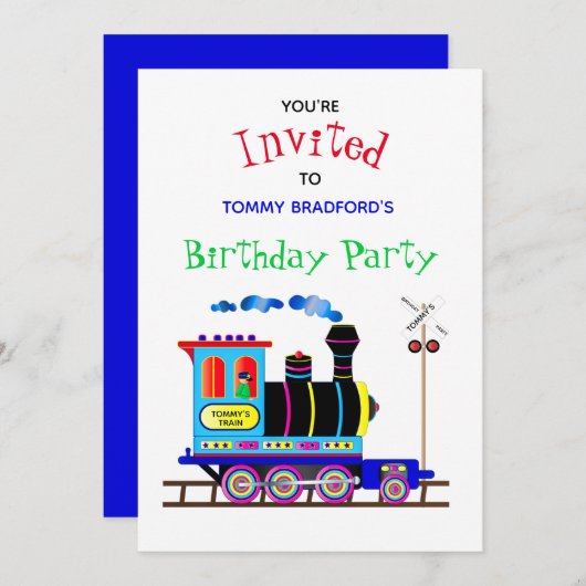 Verjaardagsfeest Uitnodiging Kinderen Chu Chu Trei (Voorkant / Achterkant)