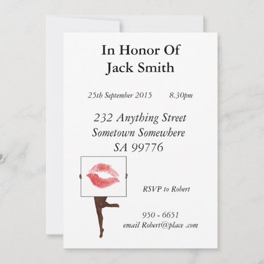 Verjaardagsfeest Uitnodiging met benen (Achterkant)