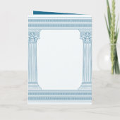 Verjaardagsfeest uitnodiging met blauwe Griekse te (Achterkant)