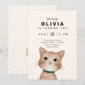 Verjaardagsfeest uitnodiging met een leuk klein ka (Voorkant / Achterkant)