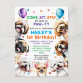 Verjaardagsfeest Uitnodiging met Hond Thema (Voorkant)